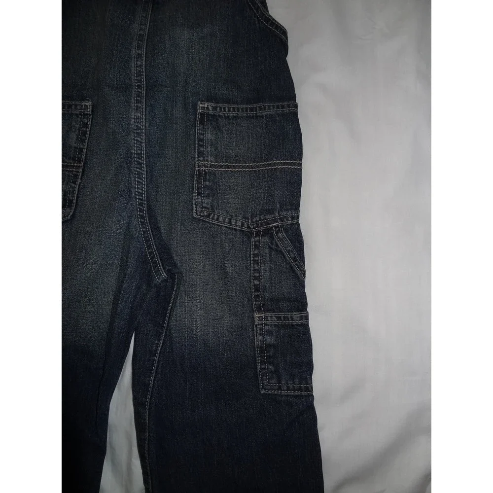 Boys OshKosh One-Piece Brooklyn overall conductor Bib Blue Jeans 18M - Picture 6 of 9